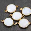 Amazing White Opal Faceted Coin Bezel Connectors. Just perfect for any project.Perfect for a Earrings, Bracelet or any other product. You will get 2 piece pair of the item pictured.